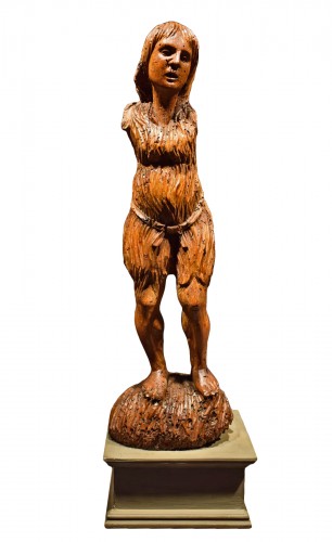 Marie Madeleine - Sculpture Médiévale en bois, Toscane début XVe